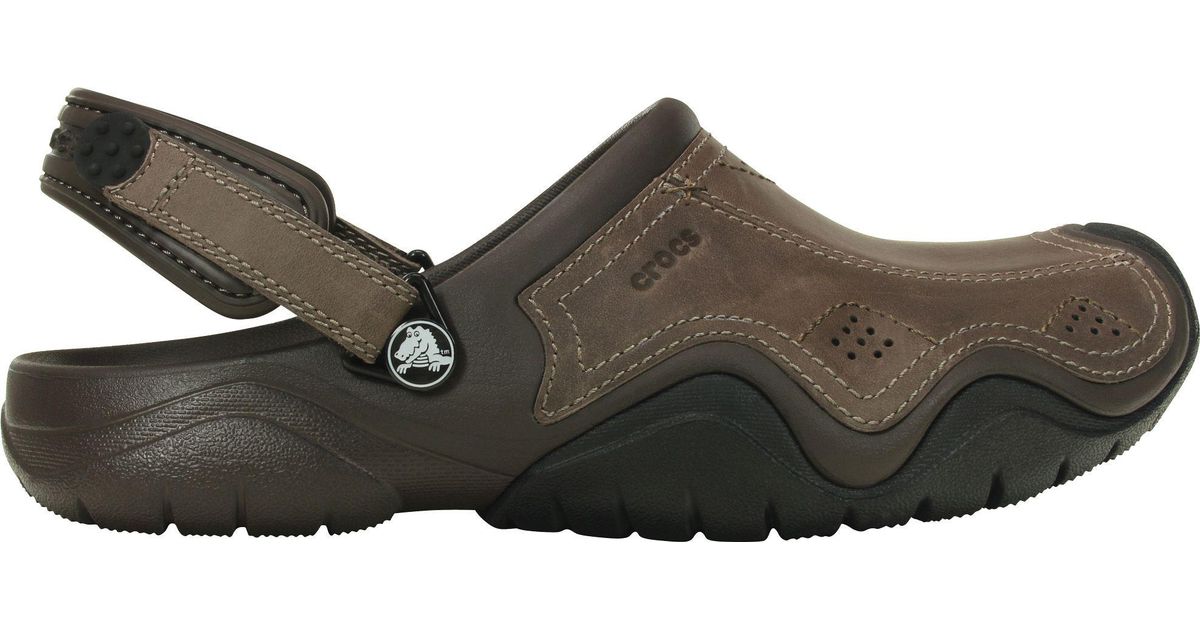 crocs swiftwater leather clogs