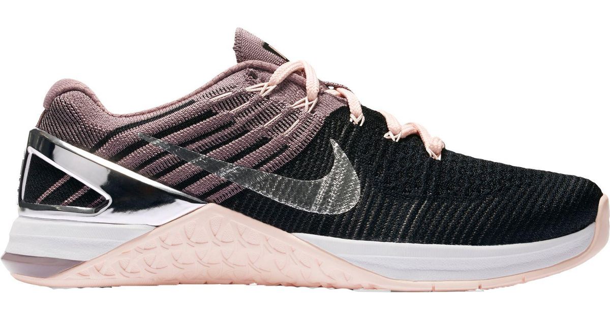 nike women's metcon dsx flyknit training shoes - black/pink