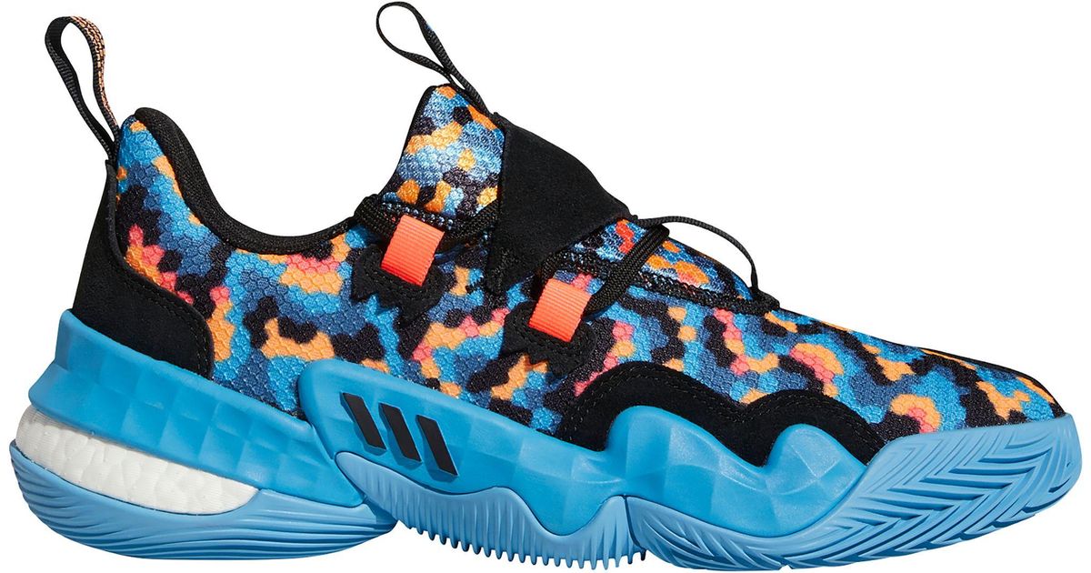 adidas Leather Trae Young 1 Basketball Shoes in Black/Black/Blue (Blue) - Lyst