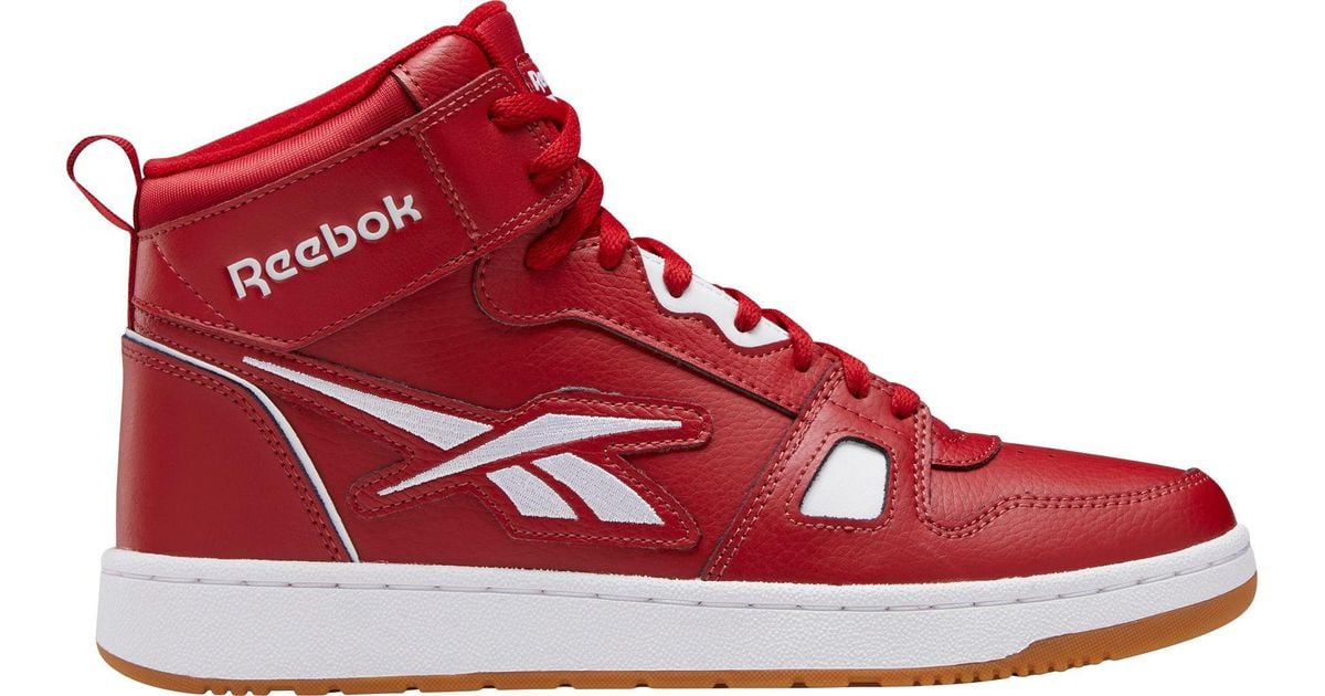 Reebok Leather Resonator Mid Basketball Shoes in Red/Red/White (Red) Lyst
