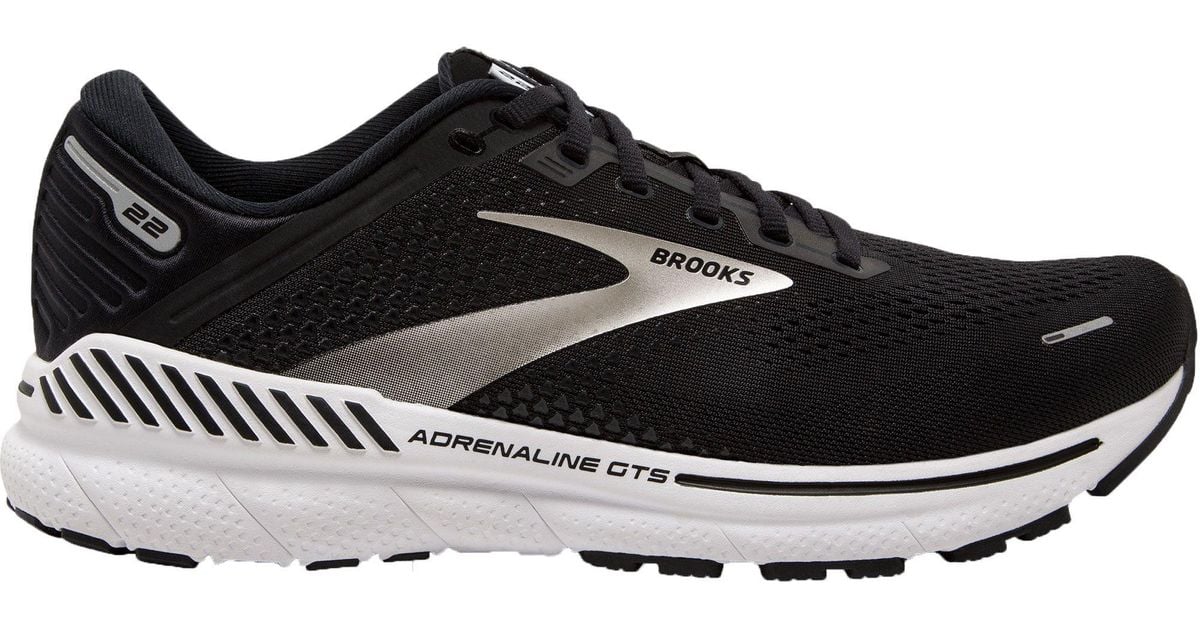Brooks Adrenaline Gts 22 Running Shoes in Black/White (Black) - Lyst