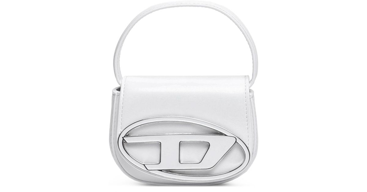 DIESEL 1 Dr Logo Detailed Xs Shoulder Bag in White | Lyst