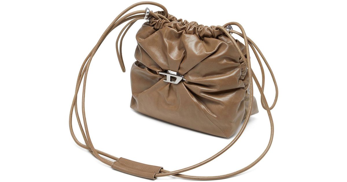 DIESEL☆ Scrunch-D-Bucket bag in shiny wrinkled leather Women's Scrunch-D-Bucket bag in shiny wrinkled leather