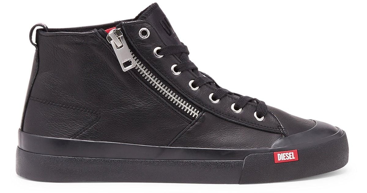 靴 DIESEL S-ATHOS ZIP DIESEL S-Athos Zip-High-Top Sneakers in Black for Men | Lyst