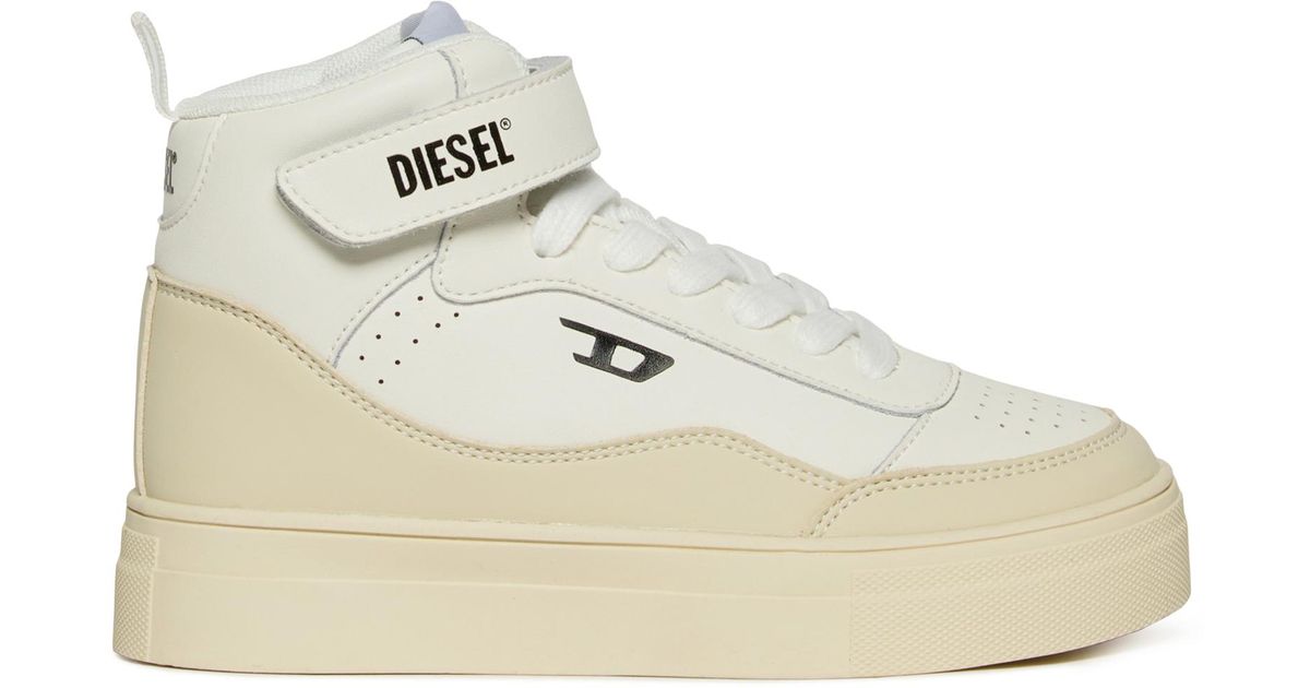 DIESEL S-Tracker D Leather Sneakers With Laces And Strap in White | Lyst UK