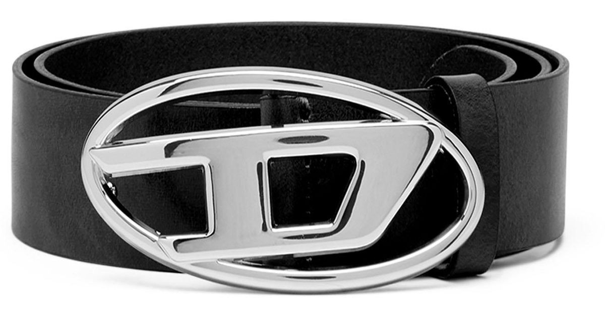 DIESEL Belt With D Logo Buckle in Black Lyst UK