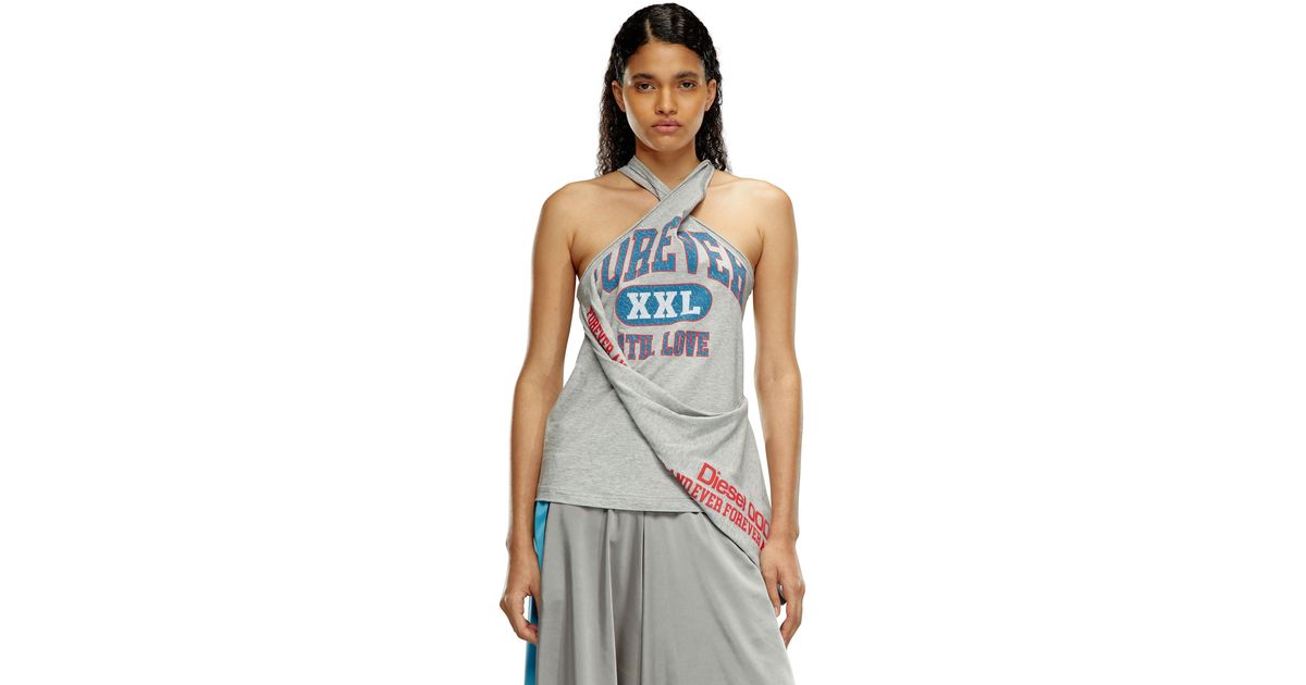 DIESEL College Tank Top With Twisted Front | Lyst