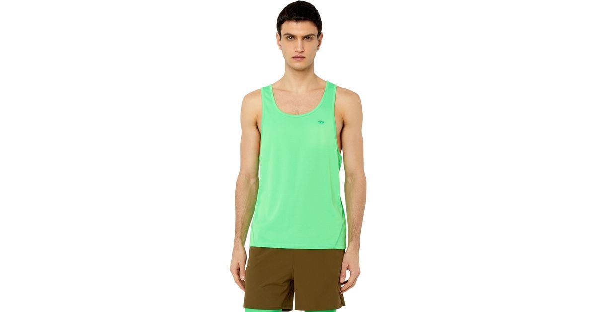 DIESEL Tank Top With Maxi Logo in Green for Men Lyst