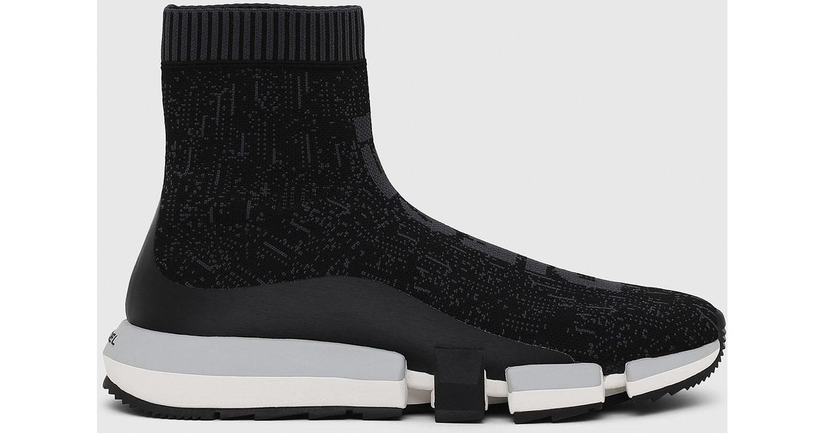 DIESEL Synthetic Sock Sneakers In Knit Polyester in Black for Men Save 55 Lyst