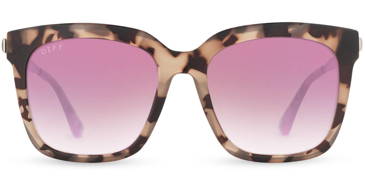 DIFF Hailey Blush Tortoise + Rose Gradient Sunglasses in Pink Lyst