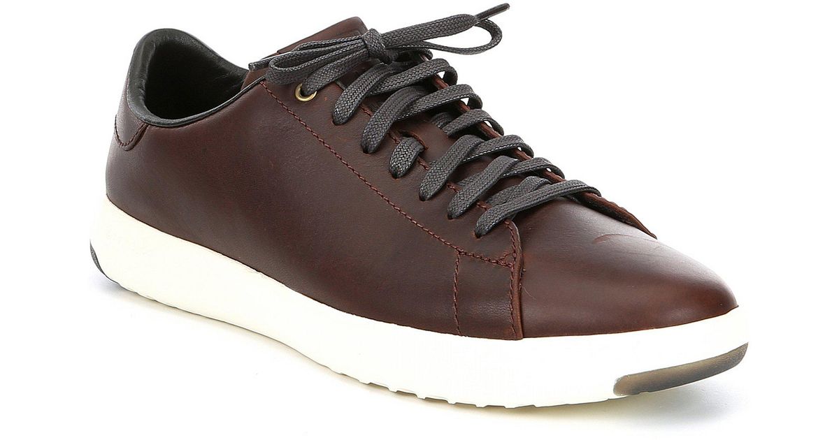 Cole Haan Men's Grandpro Leather Tennis Shoe in Brown for ...