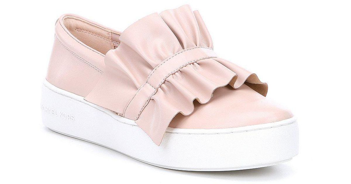 ruffle slip on sneakers