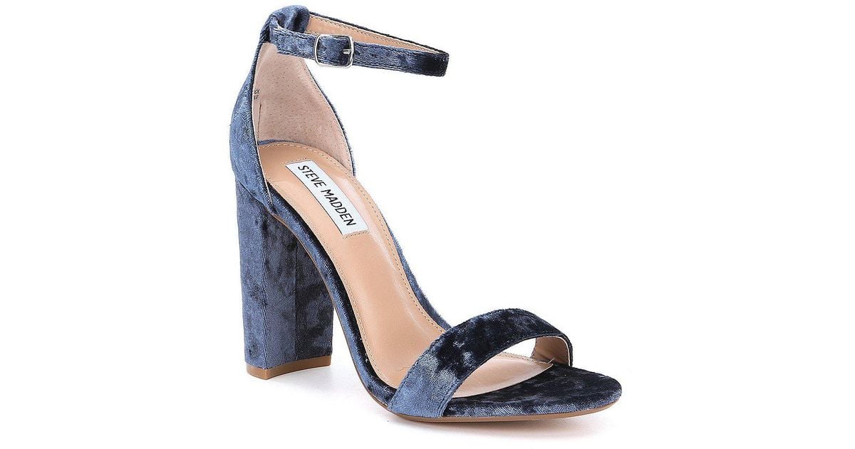 navy velvet block heels
