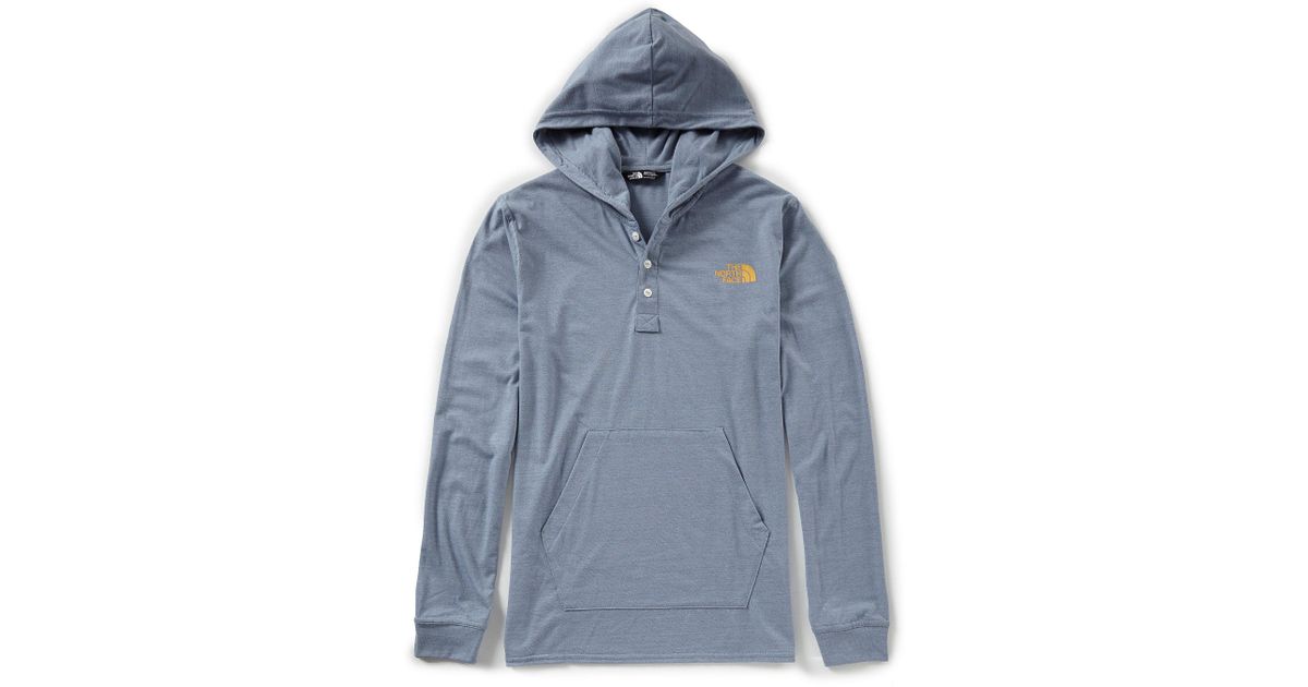 north face tri blend henley hoodie