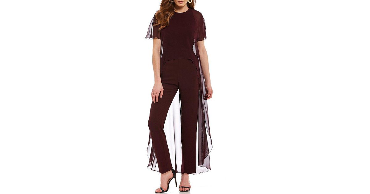 trina turk black cape jumpsuit
