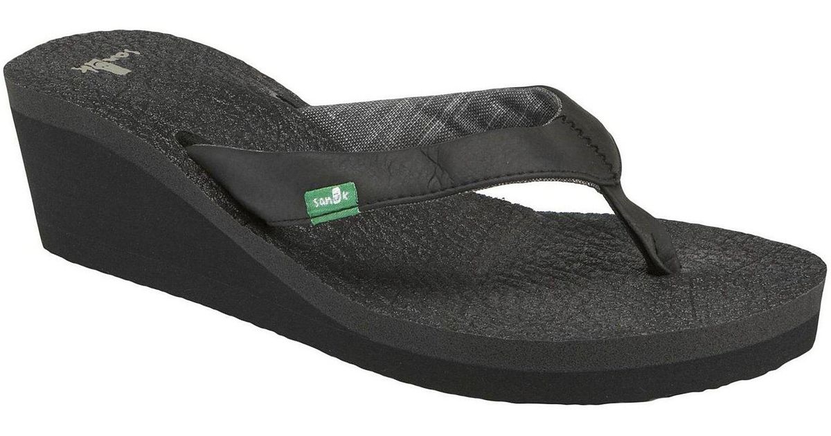 Sanuk Synthetic Yoga Mat Wedge Sandals In Black Lyst