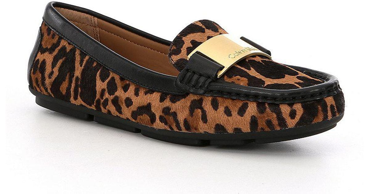 calvin klein leopard print flats