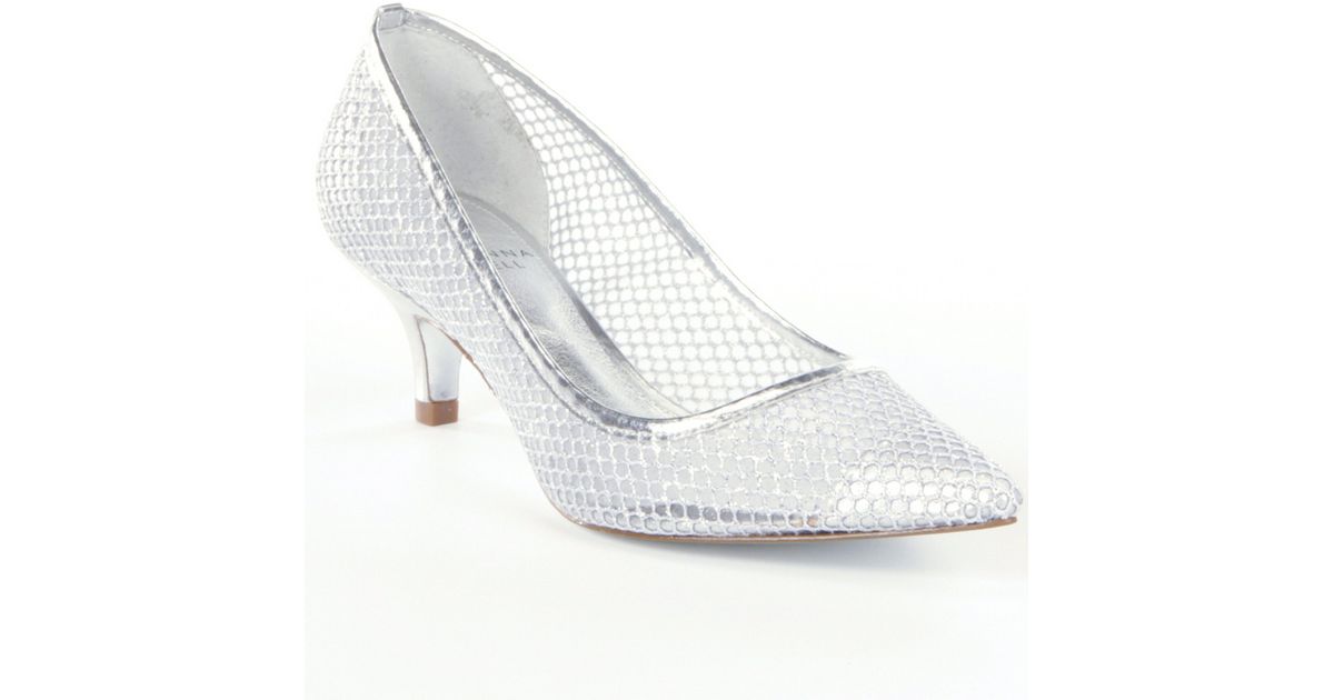 Adrianna Papell Leather Lois Glitter Mesh Pointedtoe