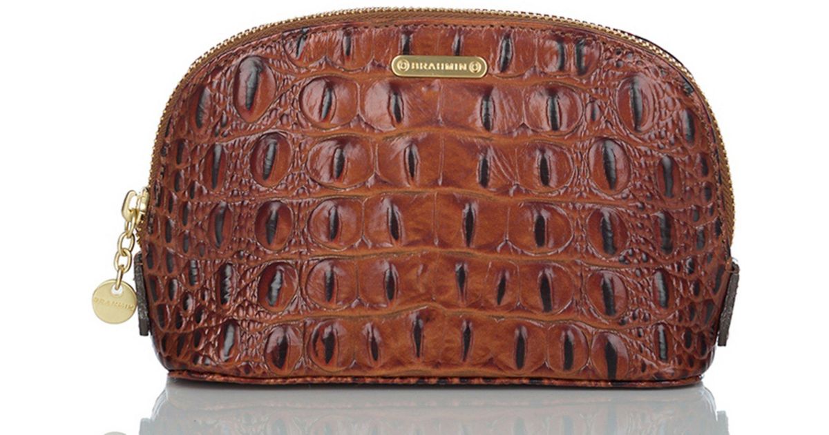 Brahmin Leather Melbourne Collection Tina Cosmetic Case in Brown - Lyst