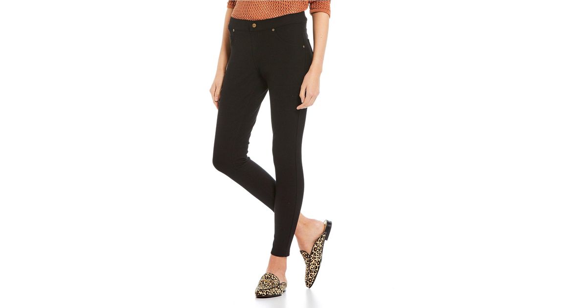 Hue Fleece Lined Denim Leggings Black 