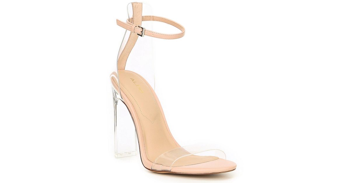 clear aldo heels