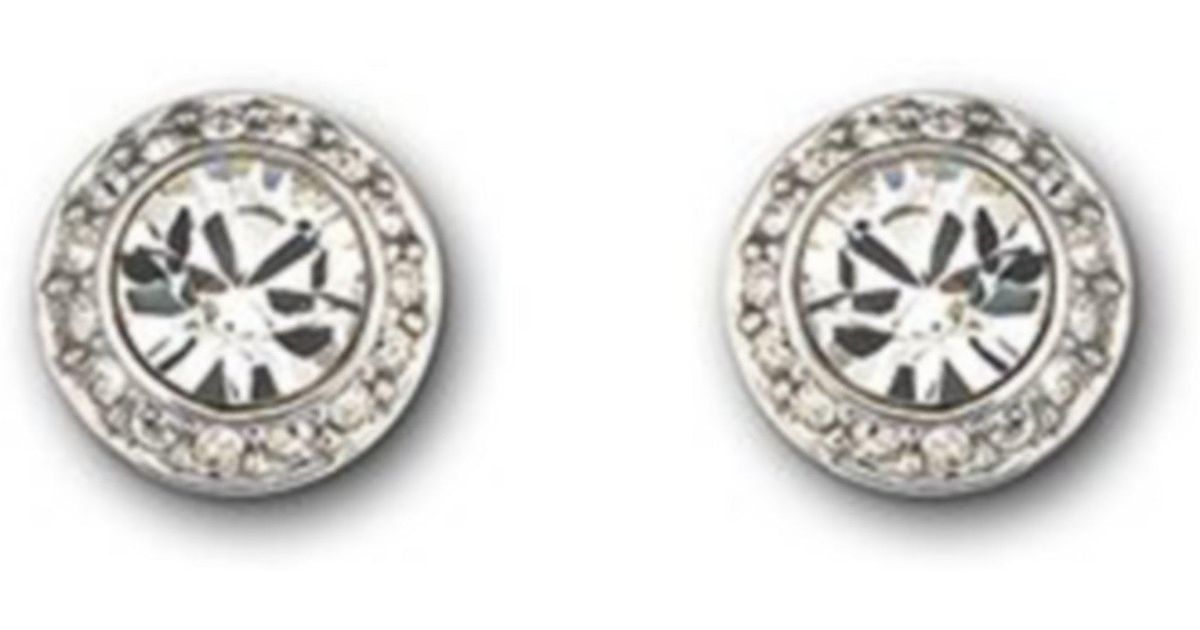 Lyst Swarovski Angelic Pierced Stud Earrings In Metallic