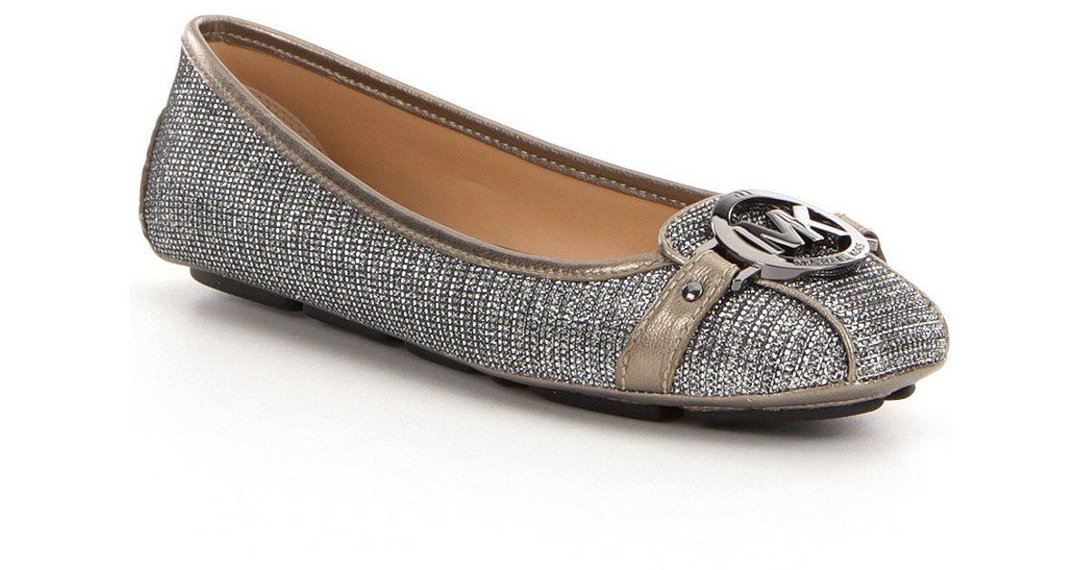 michael kors fulton moc silver glitter