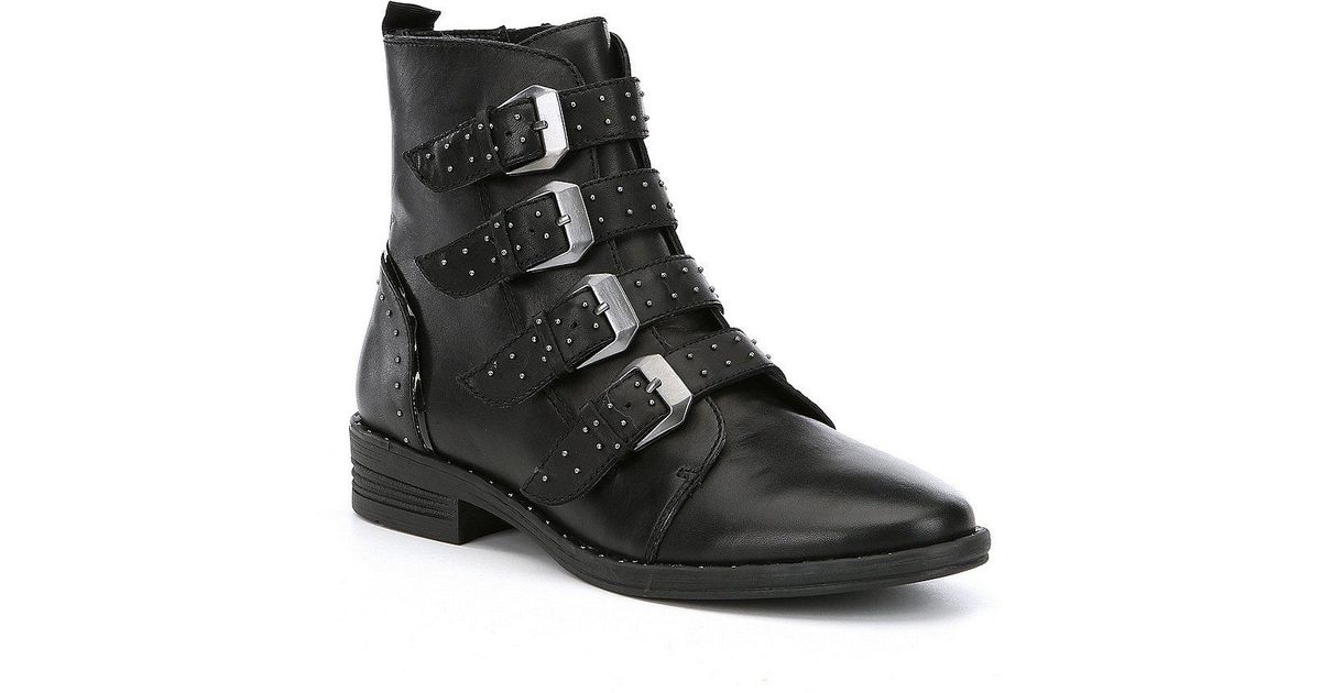 steve madden black studded booties