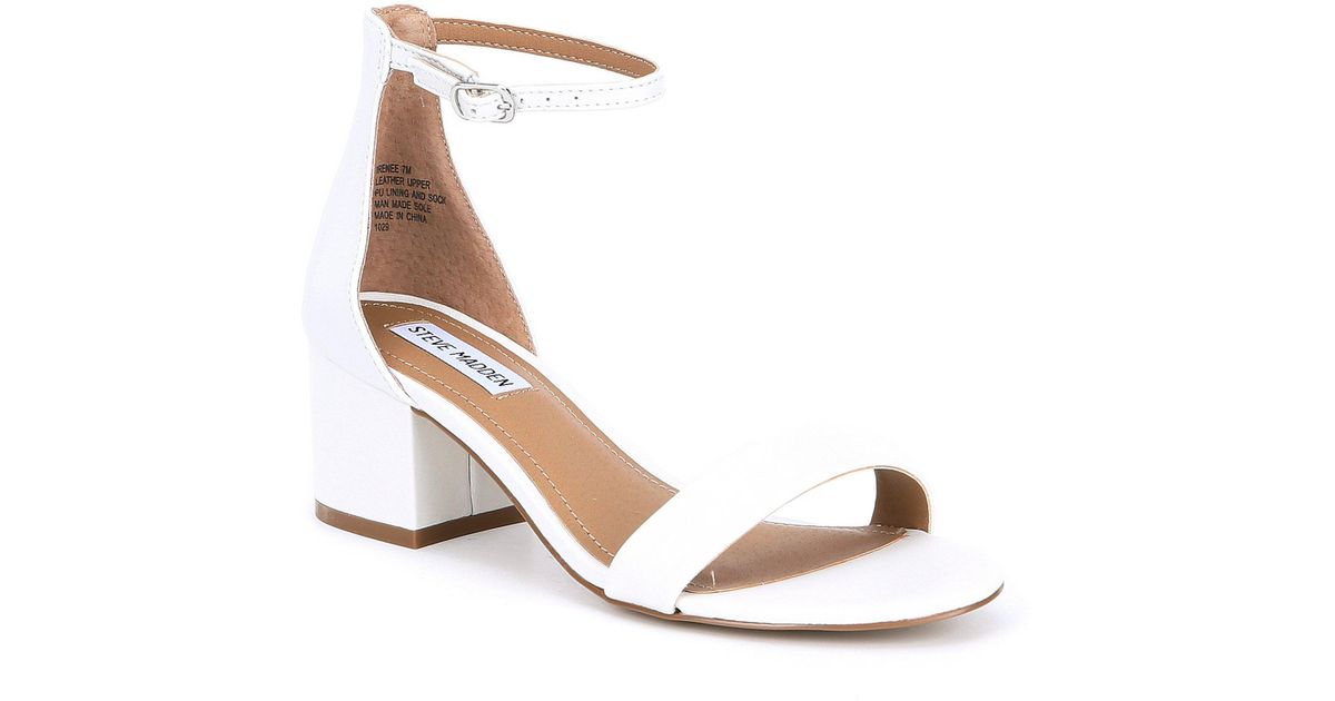 steve madden white block heels