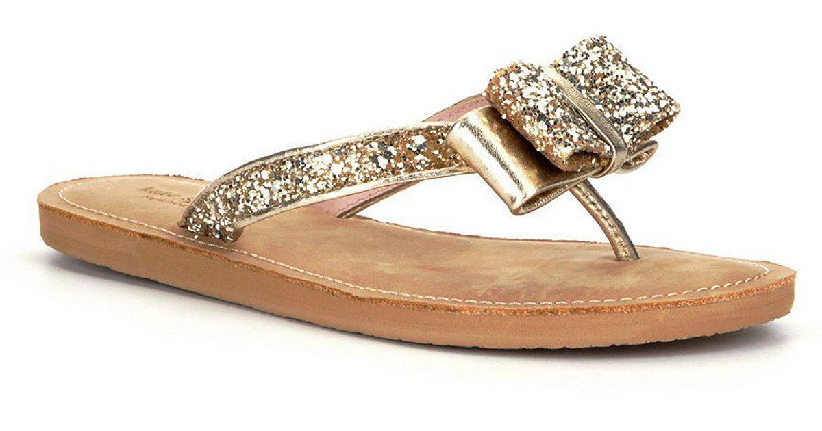 kate spade glitter bow flip flops