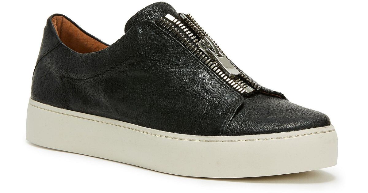 frye lena zip low black