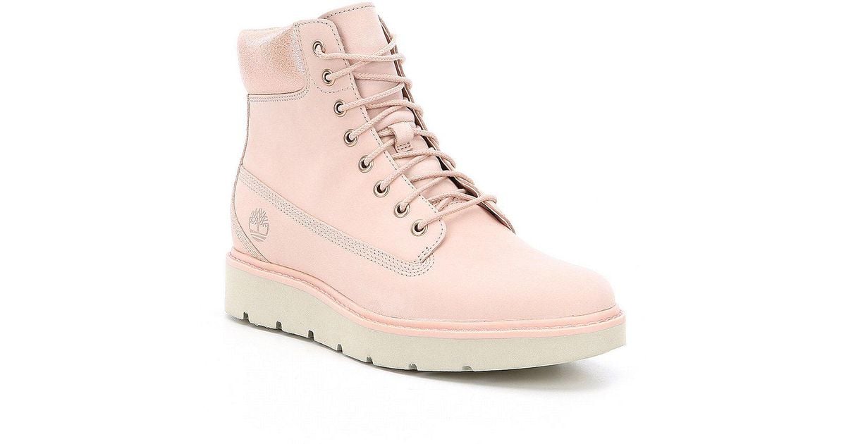 pink timberland laces