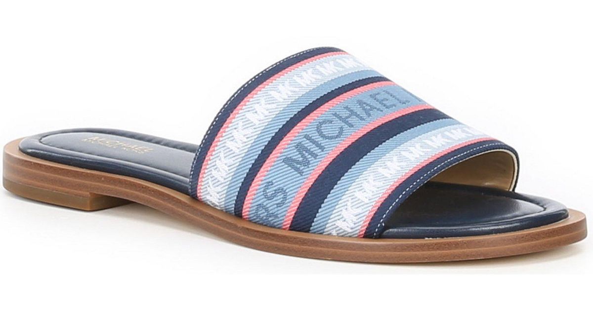 michael kors slides womens blue