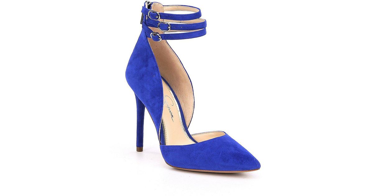 jessica simpson blue suede pumps
