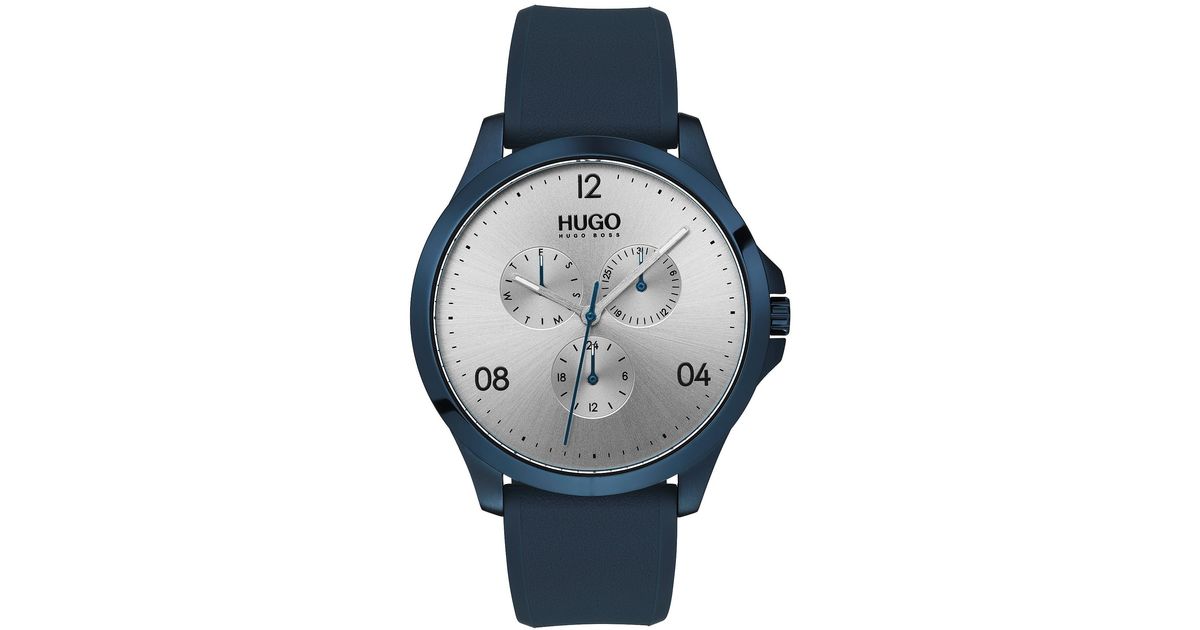 hugo boss watch blue rubber strap