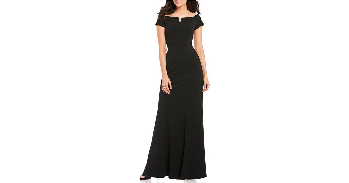 calvin klein off the shoulder gown
