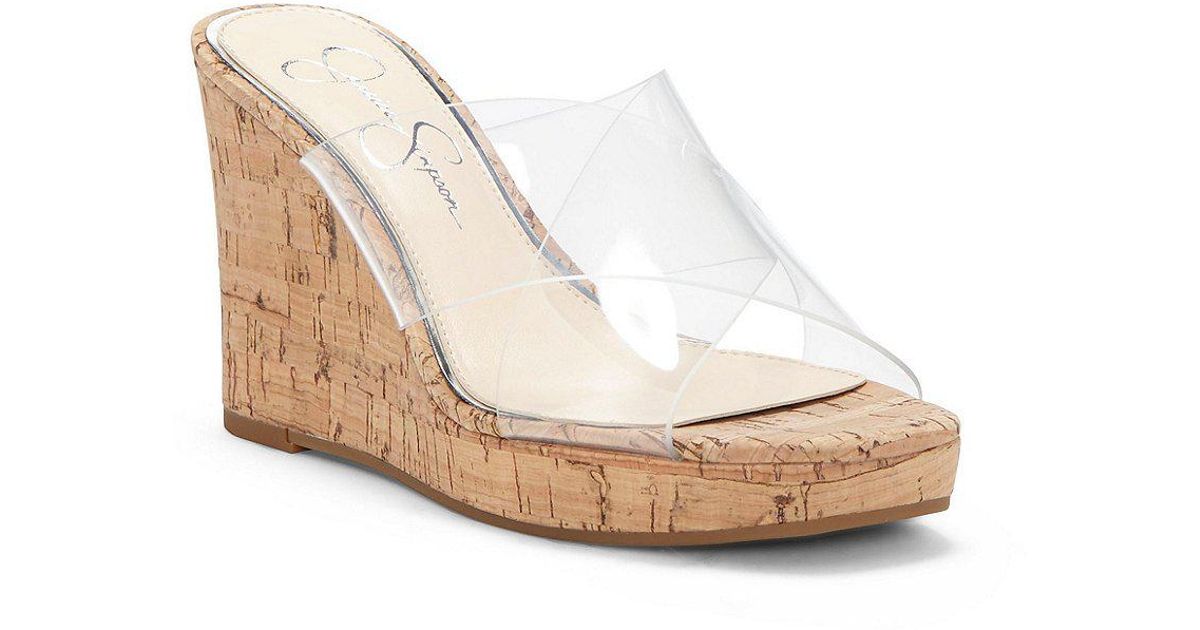 translucent wedge sandals