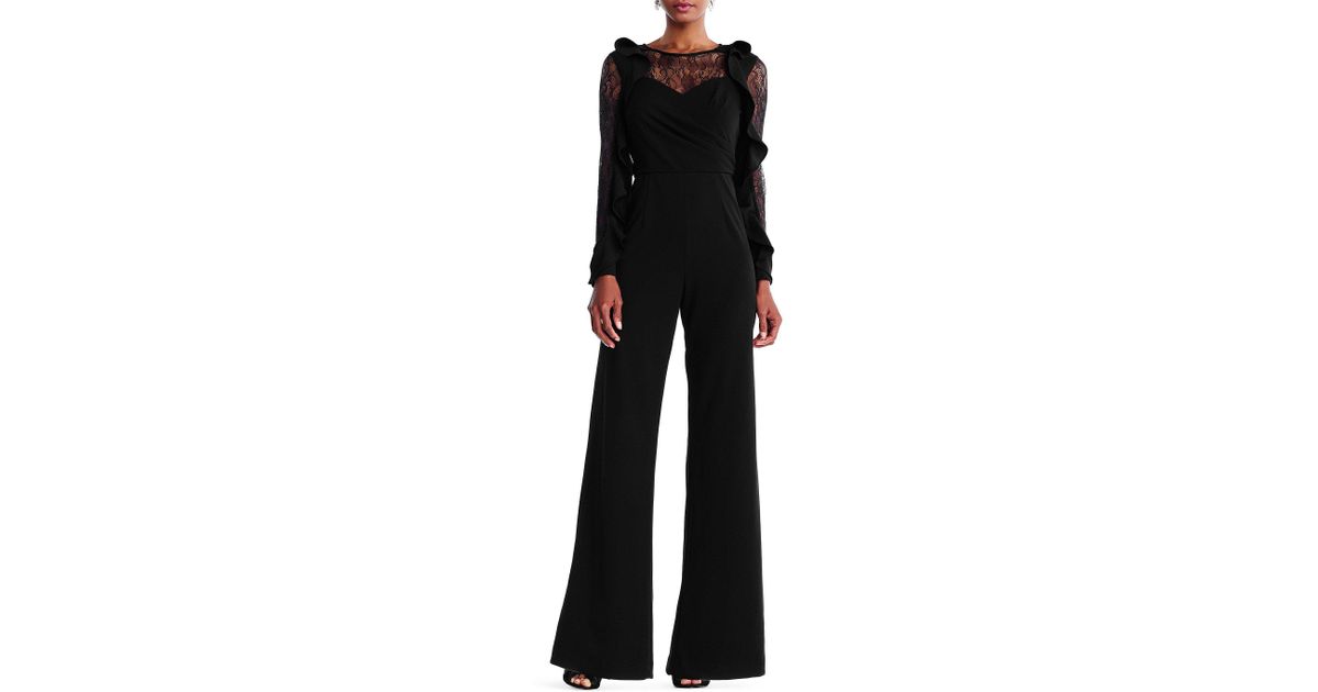 adrianna papell ruffle sleeve jumpsuit