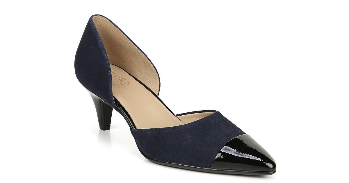 navy suede kitten heels