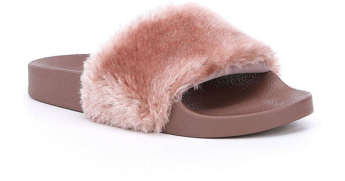 steve madden fuzzy slides