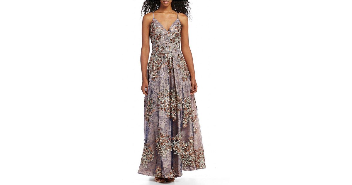 calvin klein embroidered floral dress