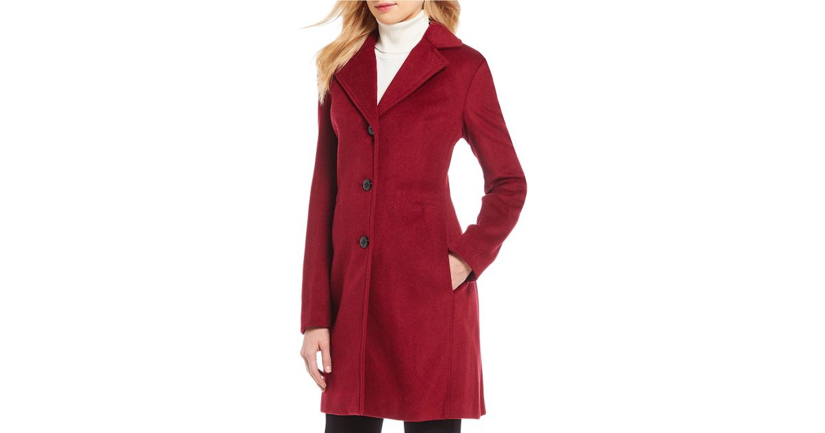 calvin klein single breast cashmere blend walker coat