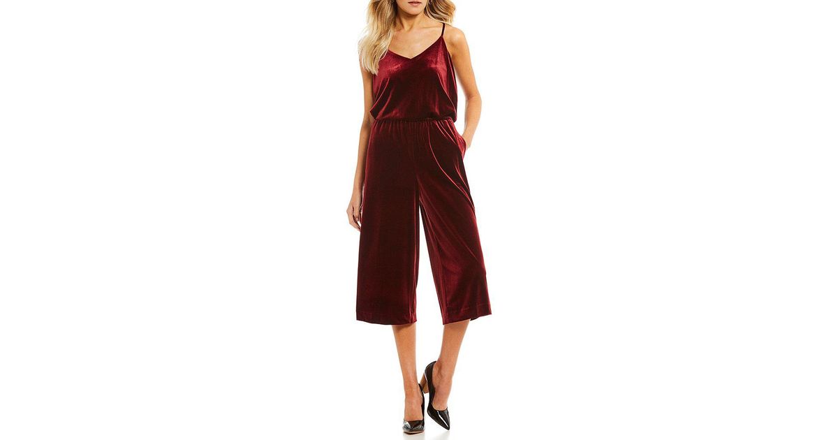 velvet culotte jumpsuit