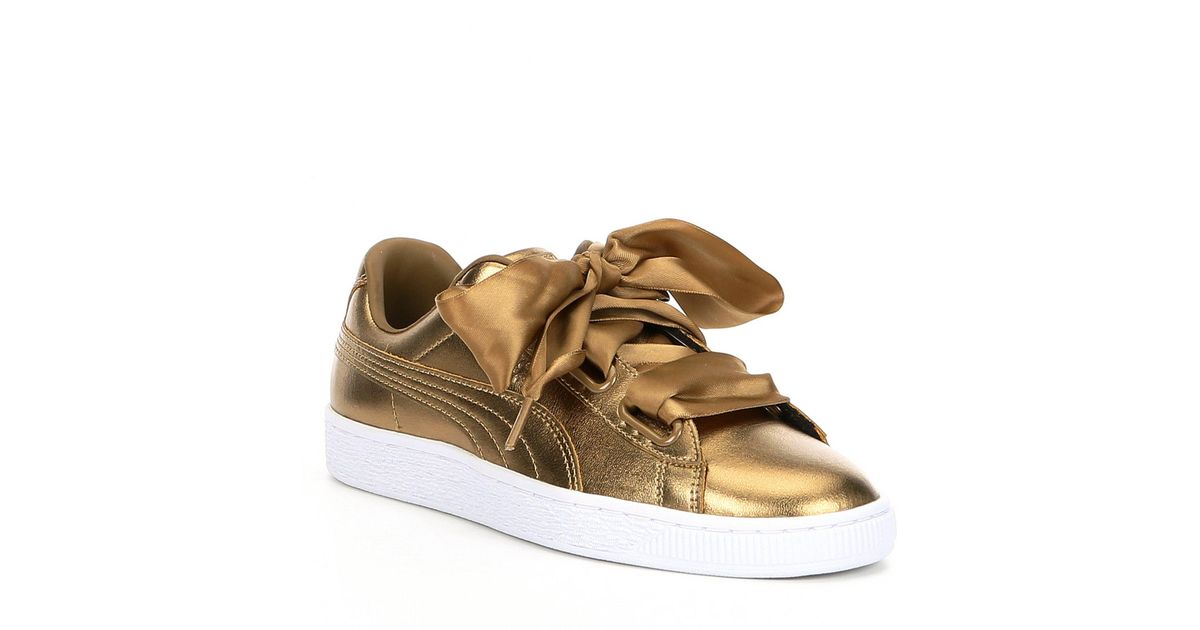basket heart leather women's sneakers