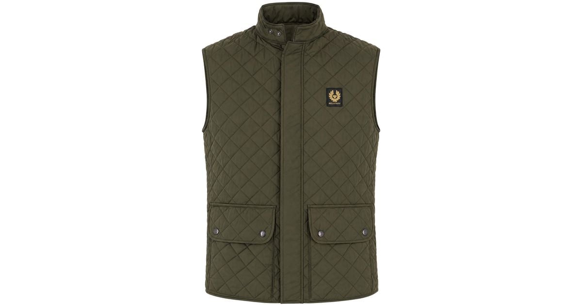 Belstaff Gilet Trapuntato Icon Faded in Green for Men | Lyst