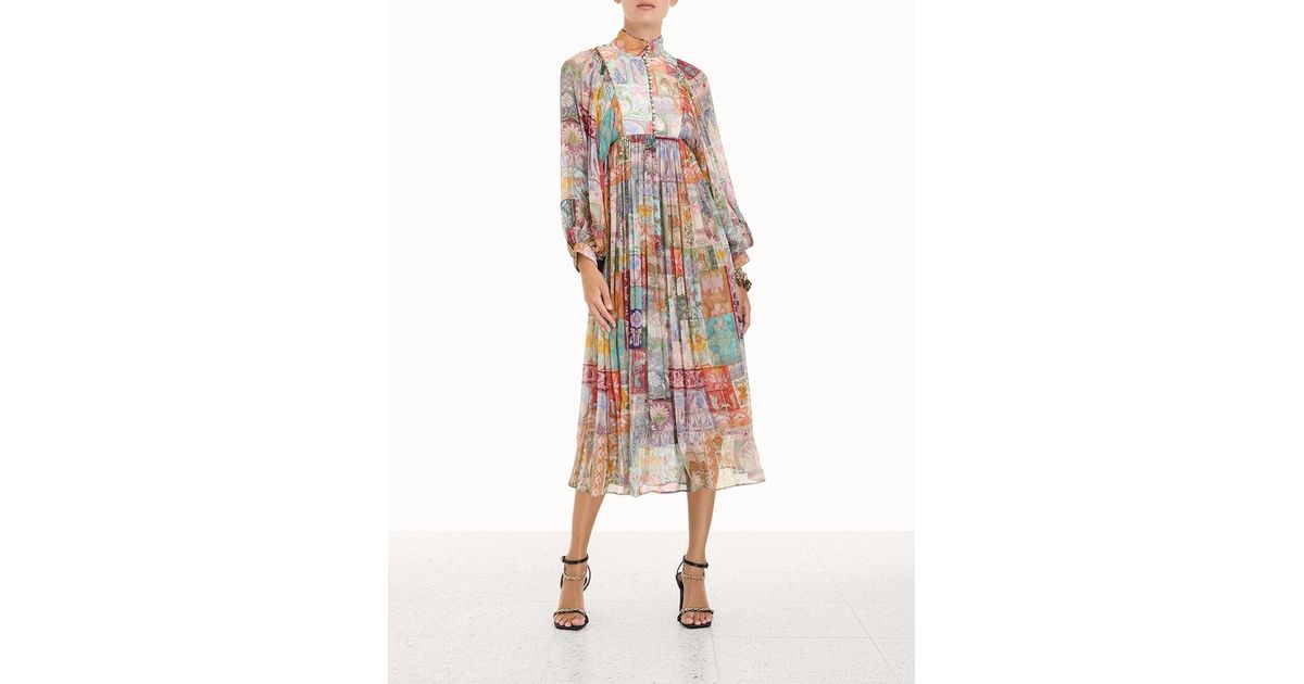 Zimmermann Cosmic Smock Midi Dress | Lyst