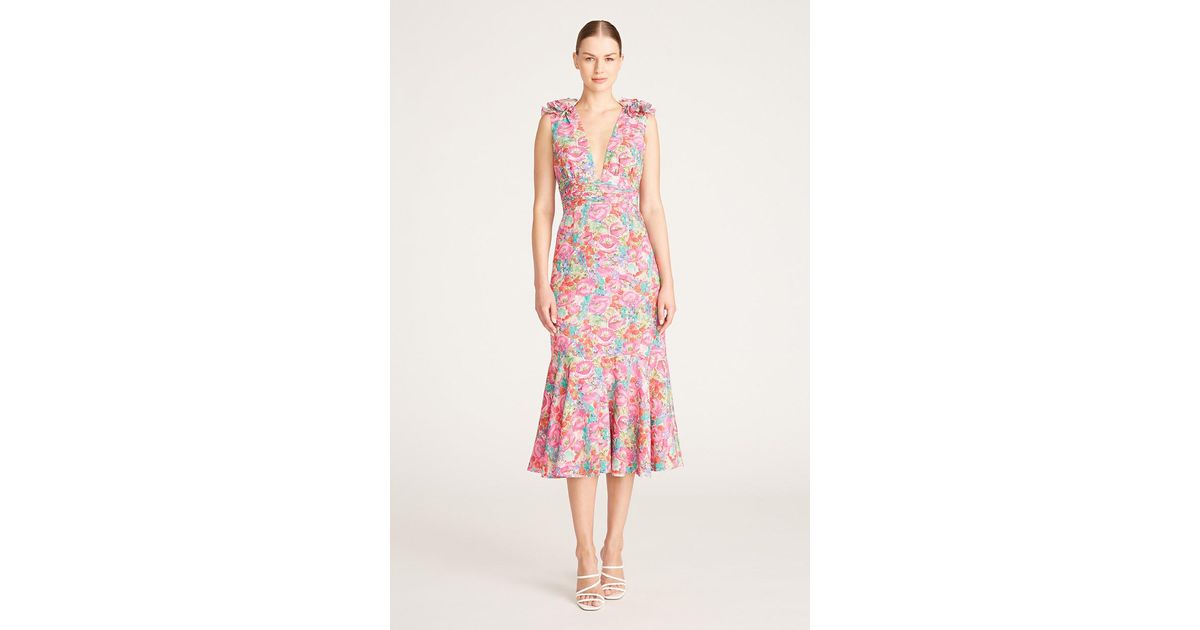 AMUR Sorena Deepv Dress in Pink Lyst