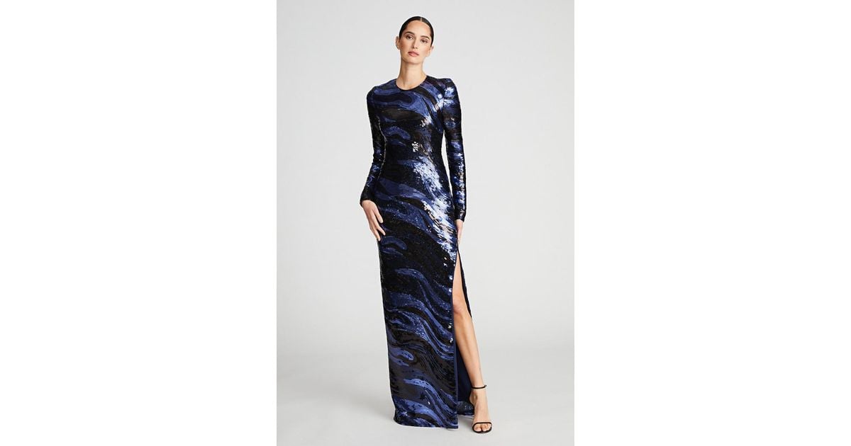 Halston heritage satin and organza tiered gown online
