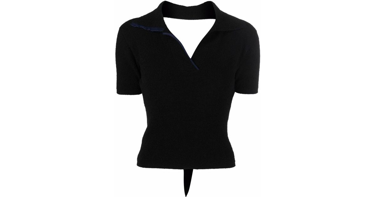 Jacquemus Cotton Black Le Polo Bagnu Top | Lyst UK
