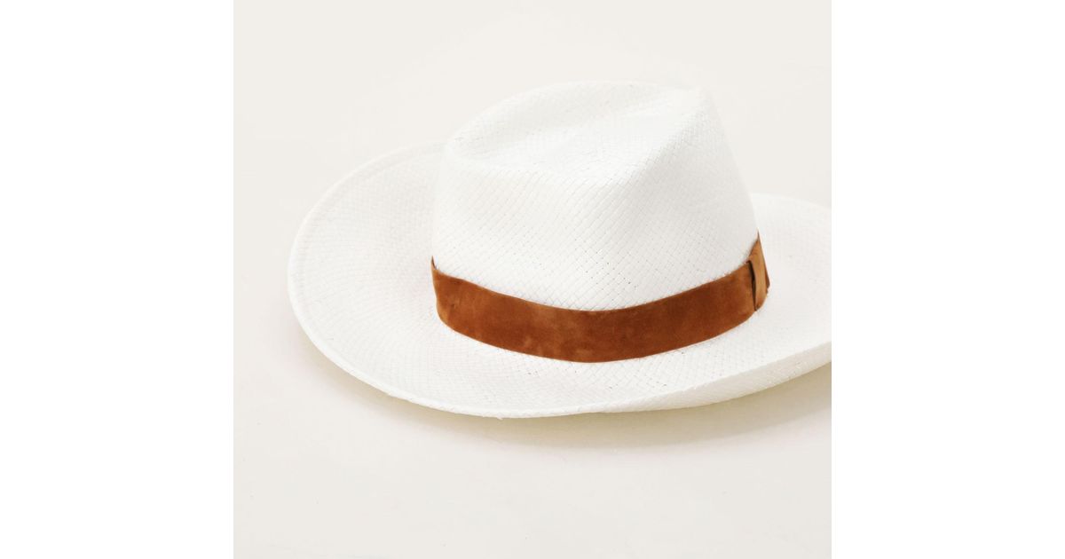 Chapeau style fédora avec ruban effet daim Dixie en coloris Blanc | Lyst